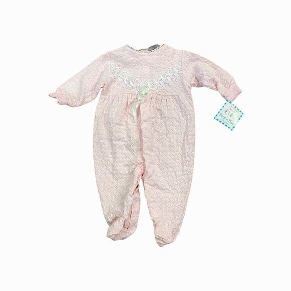 NEW Beyond Basics Kids Baby Sleepwear Pink Romper Size 6-9 Months - Picture 1 of 8